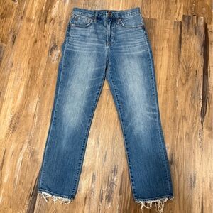 Madewell Distressed Blue Cropped Jeans